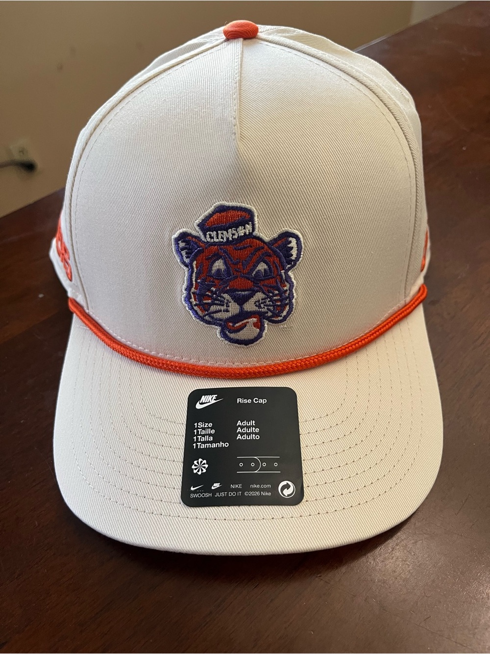 Nike Clemson Tigers Legacy Vintage Rope Rise Adjustable Hat - Natural NWT